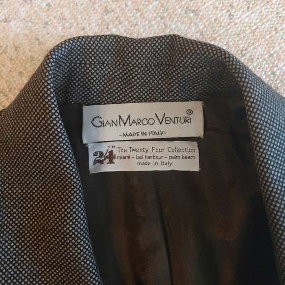 Gian Marco Venturi men brown wool blazer birdseye print ~39R - Picture 8 of 11